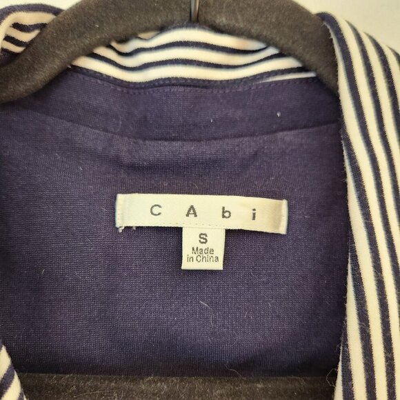 Cabi Blue Nautical Striped Stretch Knit Blazer Jacket Preppy #823 Women's S - Picture 7 of 9